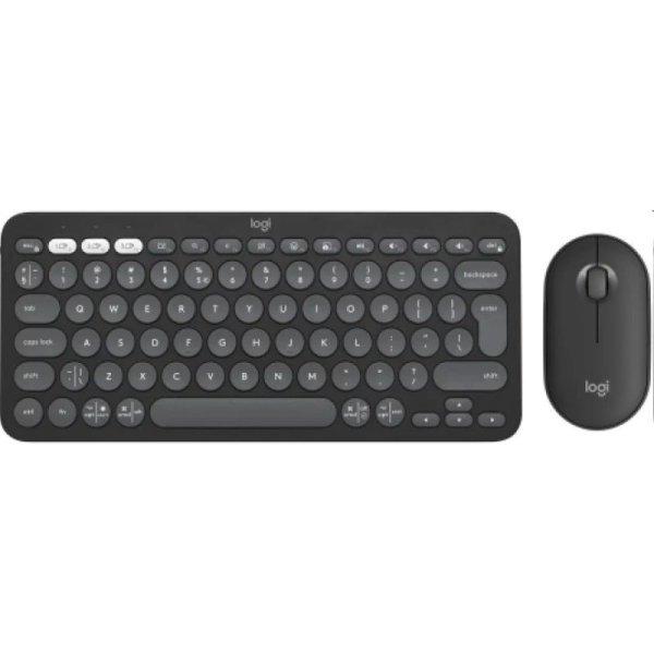 Logitech Pebble 2 combo - vékony vezeték nélküli billentyűzet és egér,
kombo, US - grafit