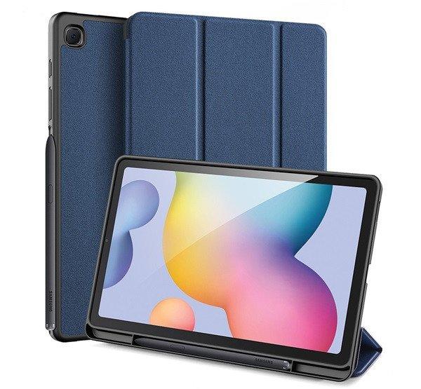 DUX DUCIS DOMO tok álló, bőr hatású (aktív, oldalra nyíló, TRIFOLD,
asztali tartó, ceruza tartó, textil minta) SÖTÉTKÉK SamsungGalaxy Tab S6
Lite 10.4 LTE (SM-P619) 2022, Galaxy Tab S6 Lite 10.4 WIFI (SM-P613) 2022