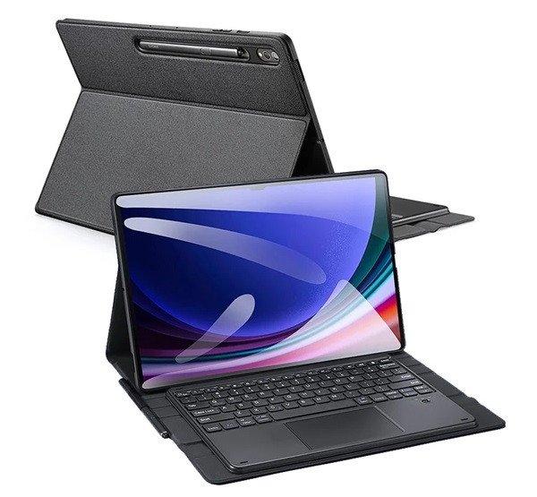 DUX DUCIS tok álló, bőr hatású (FLIP, bluetooth billentyűzet, asztali
tartó, QWERTY, angol nyelvű, ceruza tartó) FEKETE Samsung Galaxy Tab S10
Ultra LTE (SM-X926B), Galaxy Tab S10 Ultra WIFI