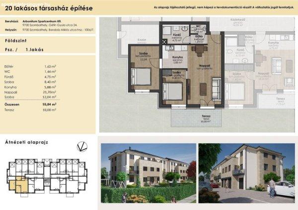 Kertkapcsolatos 56 m2-es lakás Arborétum lakóparkban
