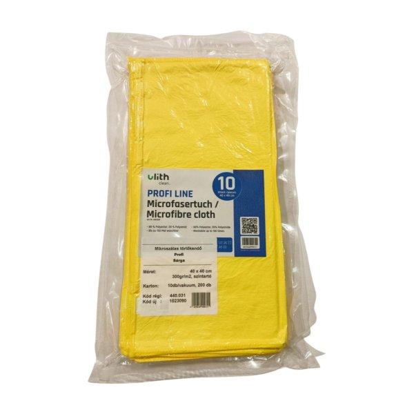 Mikroszálas törlőkendő Profi sárga 40x40cm 300g/m2 10db