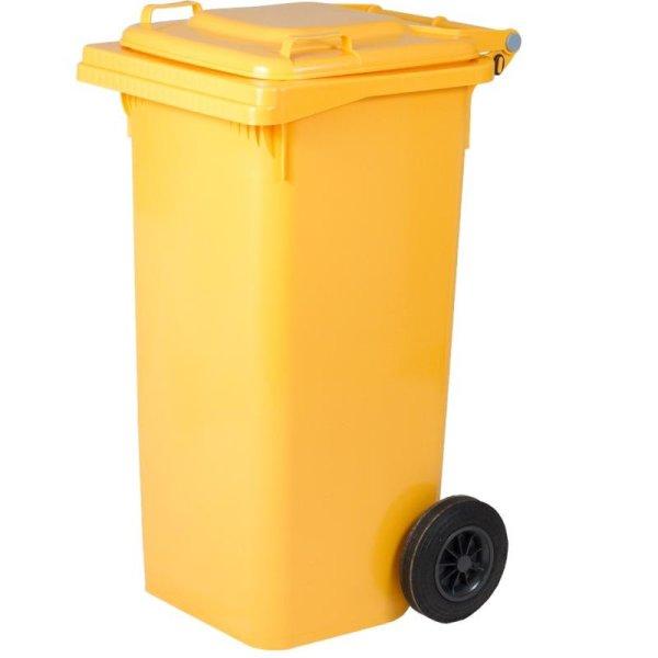 Sárga műanyag szemeteskuka (240L)