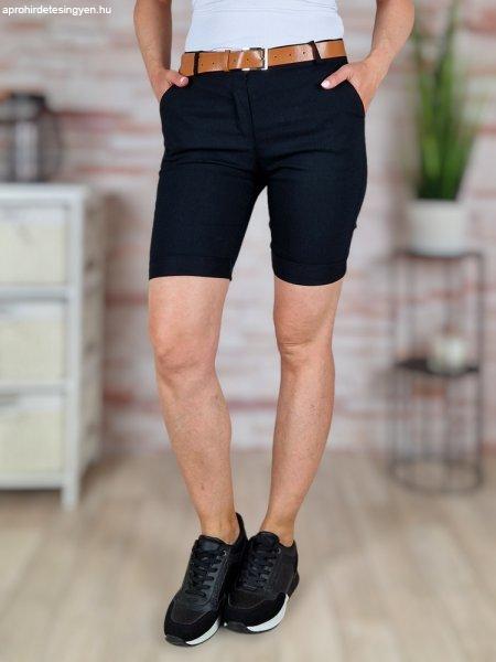 Öves, normál derekú, sztreccses, fekete térdnadrág S-XXL