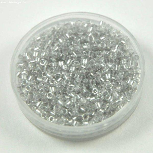 Miyuki delica gyöngy 0271 - Silver Gray Lined Crystal - 11/0 - 50g-AKCIOS
