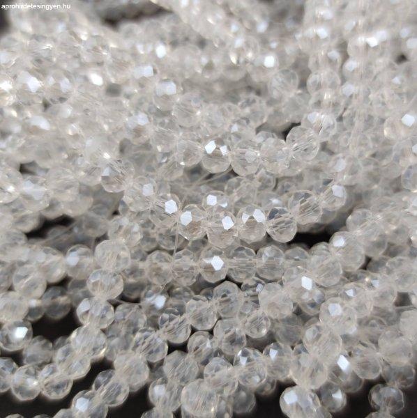 Csiszolt fánk gyöngy - Crystal - 5x6mm - szálon