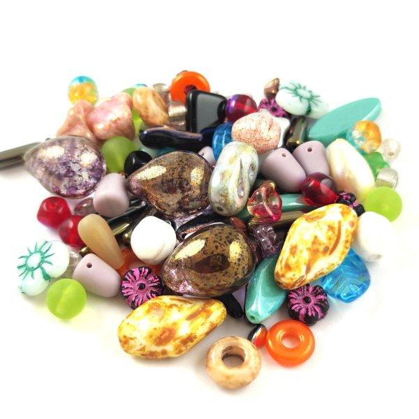 Cseh gyöngy mix - Színes formagyöngyök - 100g