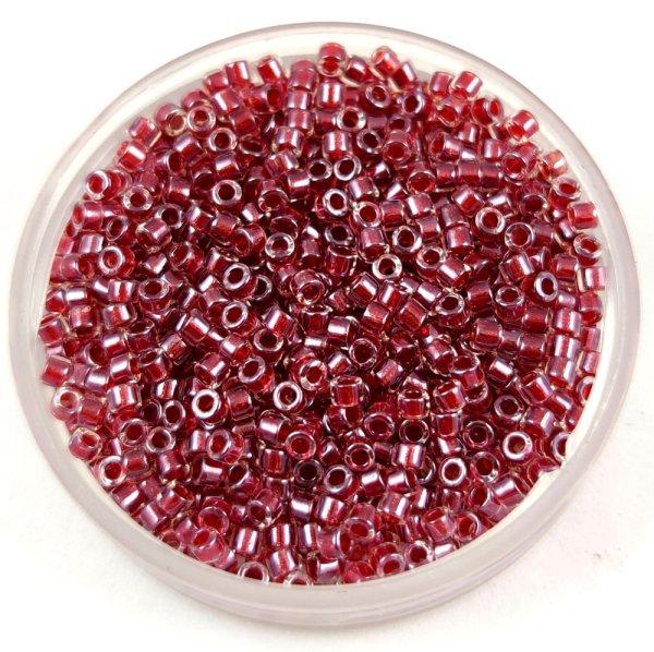 Miyuki delica gyöngy - 924 - Sparkling Cranberry Lined Crystal - 11/0