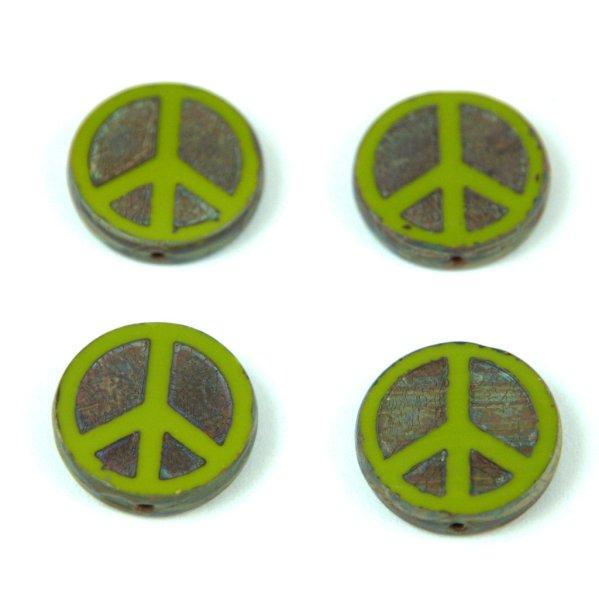 Cseh table cut gyöngy - hosszában fúrt - Peace - 63130-86800 - Green Picasso
- 16mm (12db)