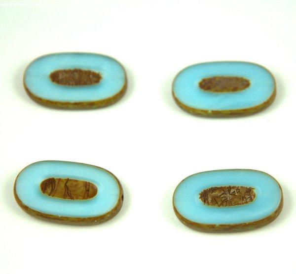 Cseh table cut gyöngy - hosszában fúrt - 64000-86800 - Opal Sky Blue Picasso
- 26x15mm (8db)