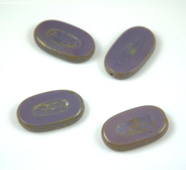 Cseh table cut gyöngy - hosszában fúrt - 23020-86800 - Purple Picasso -
26x15mm (10db)