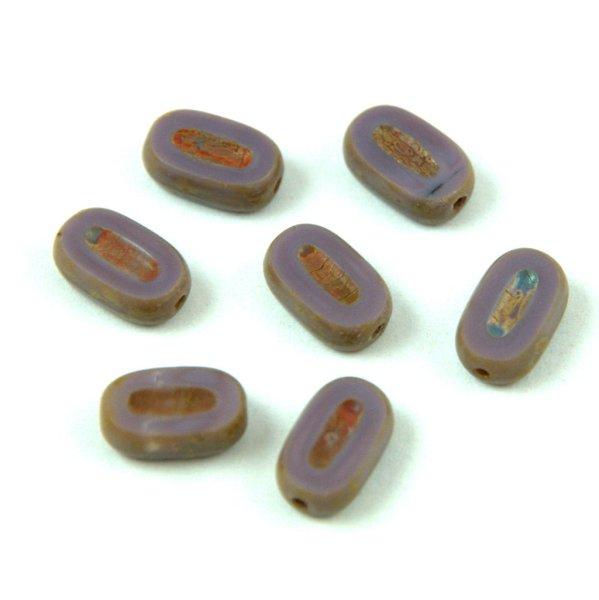 Cseh table cut gyöngy - hosszában fúrt - 23020-86800 - Purple Travertine -
10x6mm (24db)