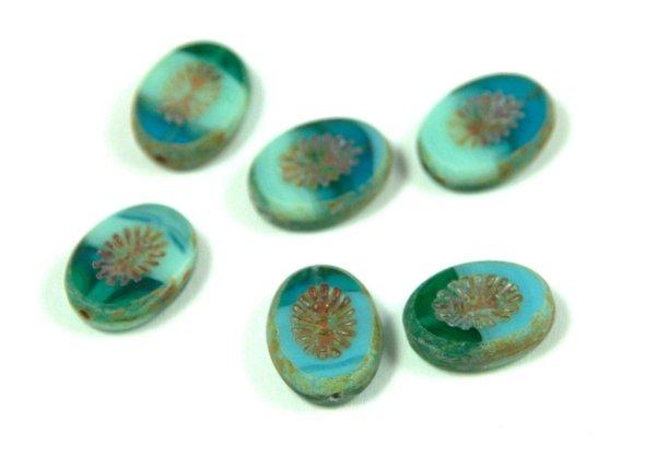 Cseh table cut gyöngy - hosszában fúrt - 56660-86800 - Turquoise Blend
Travertine - 10x14mm (18db)