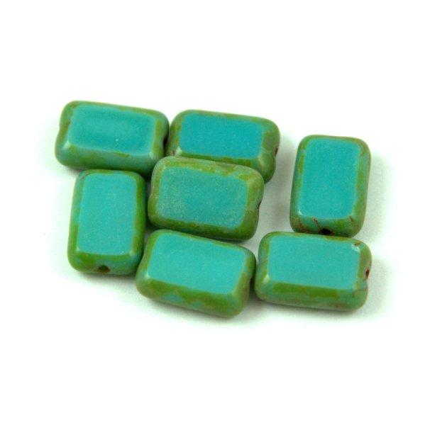 Cseh table cut gyöngy - hosszában fúrt - 63130-86800 - Turquoise Travertine -
12x9mm (20db)