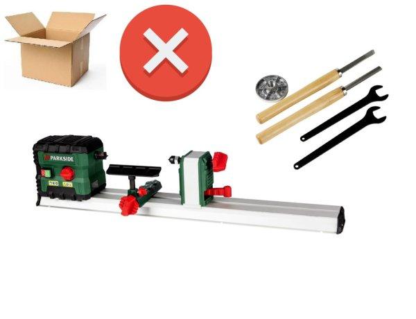 Motorhibás, használt ParkSide PDM 600 C3 LATHE elektromos 600W esztergagép,
faeszterga, esztergapad max. 60 cm hosszú 25 cm átmérőjű fa
megmunkálására