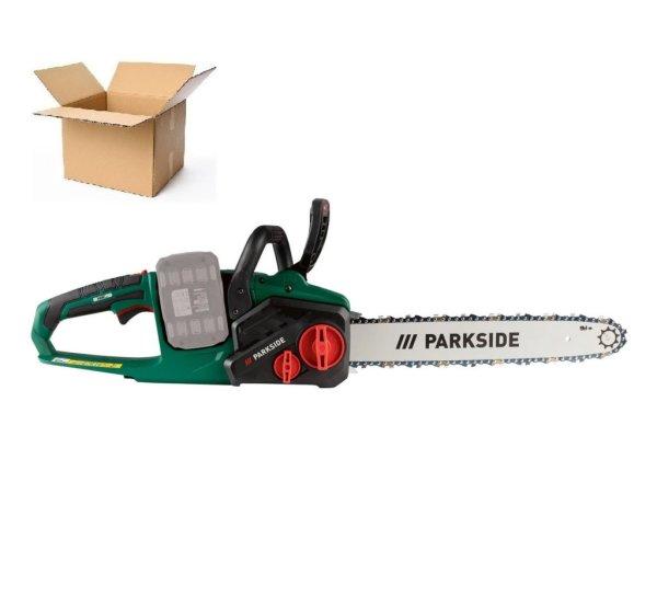 HASZNÁLT ParkSide PKSA 40-Li B2 SOLO 38 cm 40V dupla akkus fűrész,
akkumulátoros láncfűrész, akku és töltő nélkül 