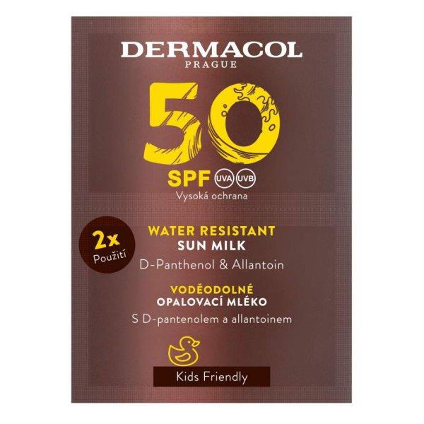 Dermacol Vízálló naptej arcra SPF 50 (Water Resistant Sun Milk) 2 x 15 ml
