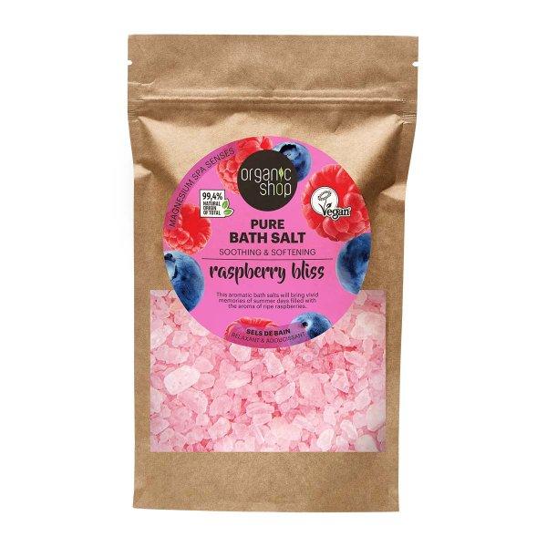 Organic Shop Fürdősó Raspberry Bliss (Pure Bath Salt) 500 g