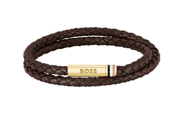 Hugo Boss Dupla bőr karkötő Ares 1580670 19 cm