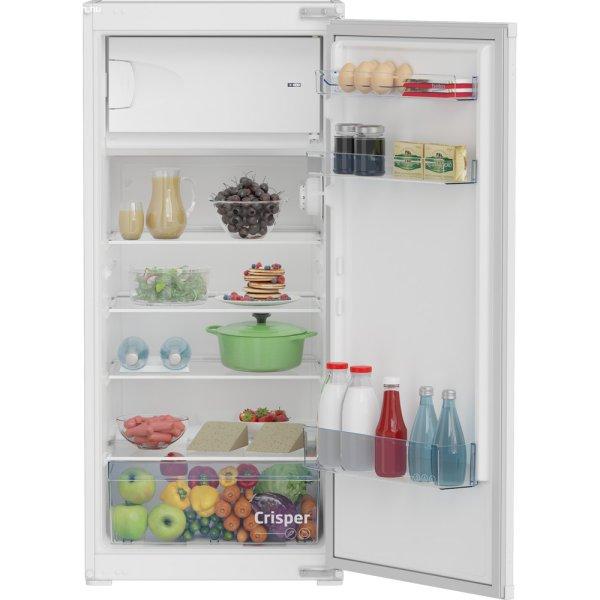 Beko BSSA210K4SN beépíthető egyajtós hűtő fagyasztóval 122cm
