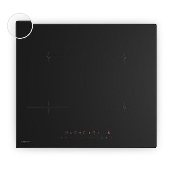 Klarstein Velaire indukciós főzőlap, elegáns, minimalista, nagy
teljesítményű, 4 főzőzóna, 7000 W, 60 cm