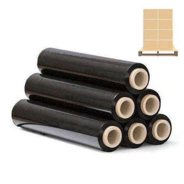 Fekete sztreccsfólia, kézi nyújtható fólia 2 kg 0,5m széles - 6
tekercs/karton - RAKLAPOS - INGYEN SZÁLLÍTÁS