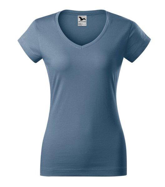 MALFINI Női póló Fit V-neck - Denim | S