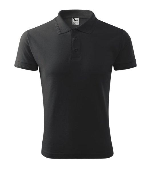 MALFINI Férfi galléros póló Pique Polo - Antracit melírozott | XL