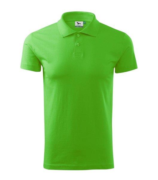 MALFINI Férfi puha galléros póló Single J. - Apple green | L