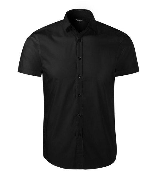MALFINI Férfi rövid ujjú galléros ing Flash - Fekete | XL