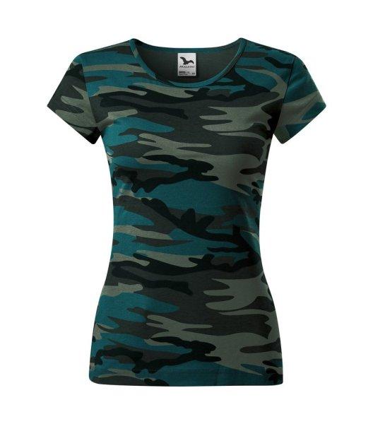 MALFINI Női póló Camo Pure - Terepszínű olajzöld | S