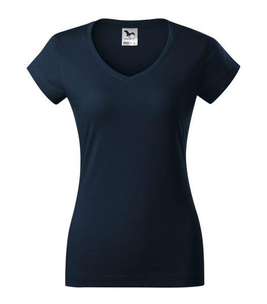 MALFINI Női póló Fit V-neck - Tengerészkék | M