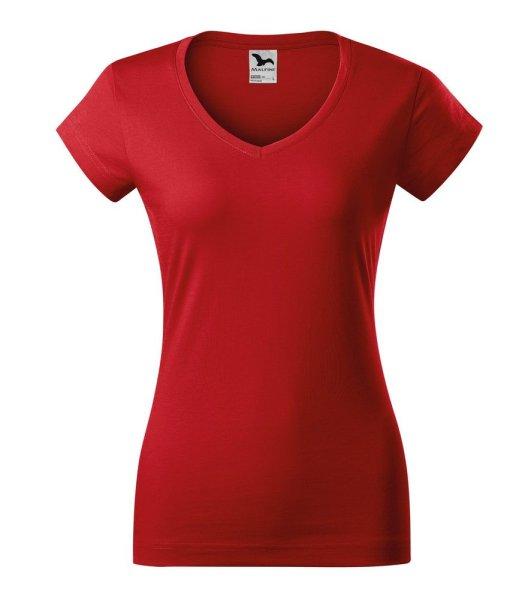 MALFINI Női póló Fit V-neck - Piros | L