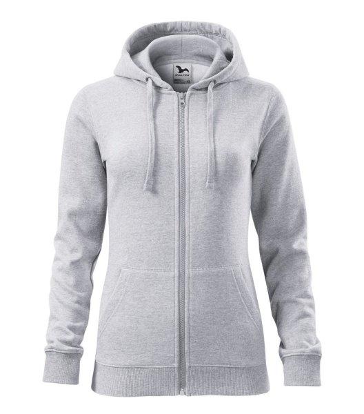 MALFINI Női felső Trendy Zipper - Világosszürke melírozott | L