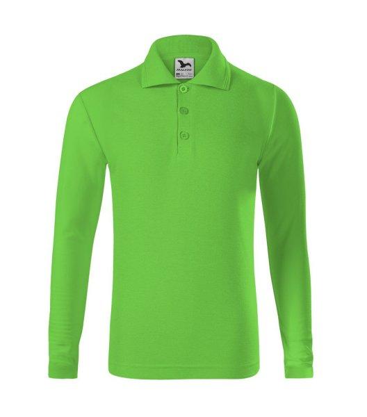 MALFINI Gyerek hosszú ujjú póló Pique Polo - Apple green | 134 cm (8 éves)