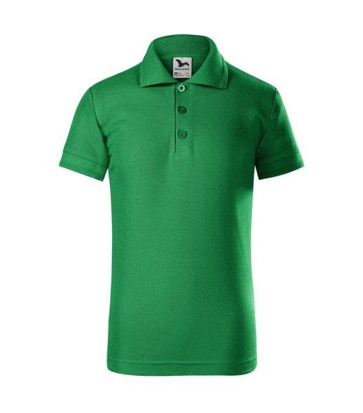 MALFINI Gyerek galléros póló Pique Polo - Középzöld | 146 cm (10 éves)