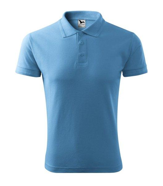 MALFINI Férfi galléros póló Pique Polo - Azúrkék | 3XL