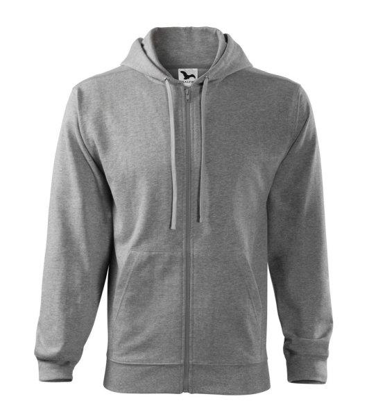 MALFINI Férfi felső Trendy Zipper - Sötétszürke melírozott | 3XL