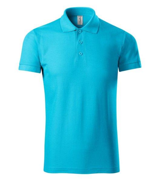 MALFINI Pique férfi galléros póló Joy - Türkiz | 3XL