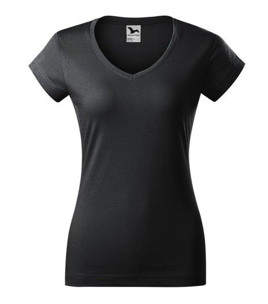MALFINI Női póló Fit V-neck - Ebony gray | 2XL