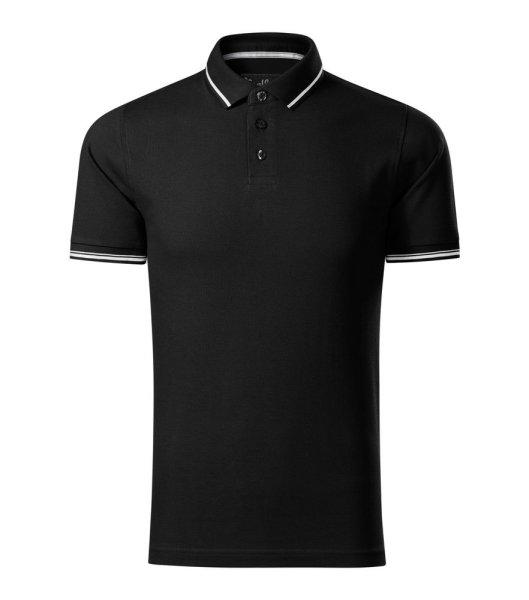 MALFINI Pique férfi galléros póló Perfection Plain - Fekete | 3XL
