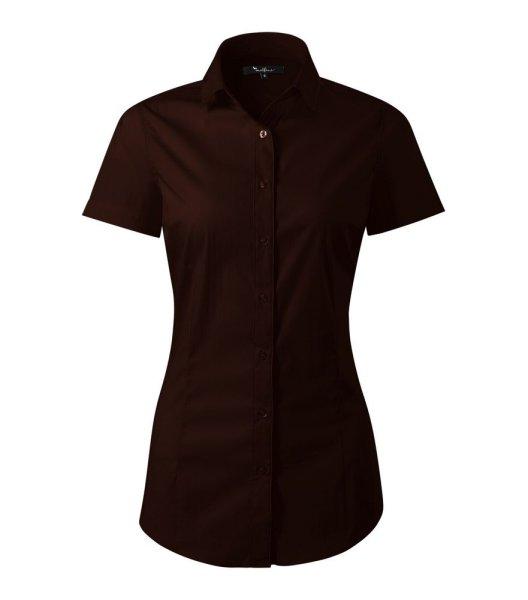 MALFINI Női rövid ujjú galléros ing Flash - Kávébarna | 2XL