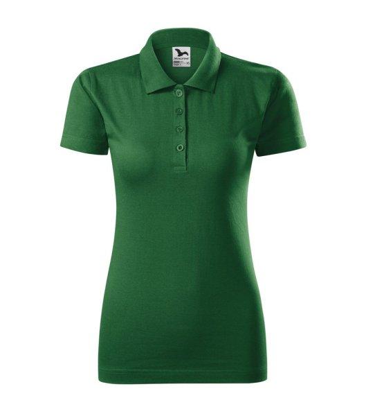 MALFINI Női puha galléros póló Single J. - Palackzöld | 2XL
