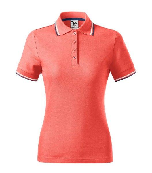 MALFINI Női galléros póló Focus - Korallpiros | 2XL