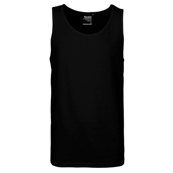 Neutral Férfi ujjatlan trikó organikus Fairtrade biopamutból - Fekete | 3XL