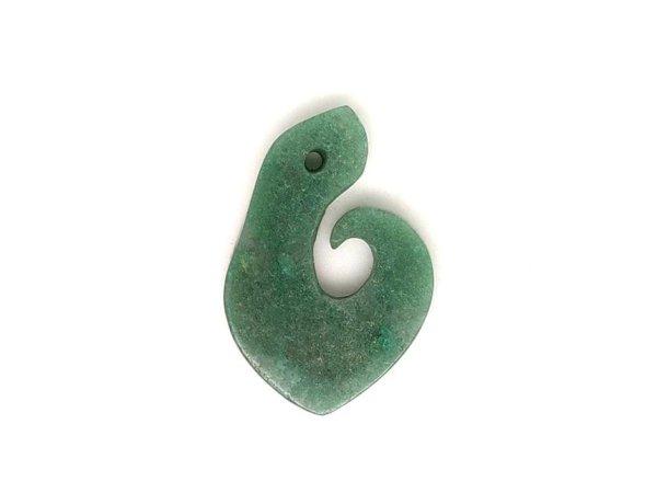 Átfúrt medál Aventurin maori horog 30x45mm