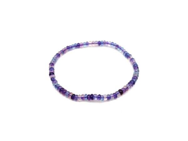 Fluorit lila korong karkötő 4x2,5mm