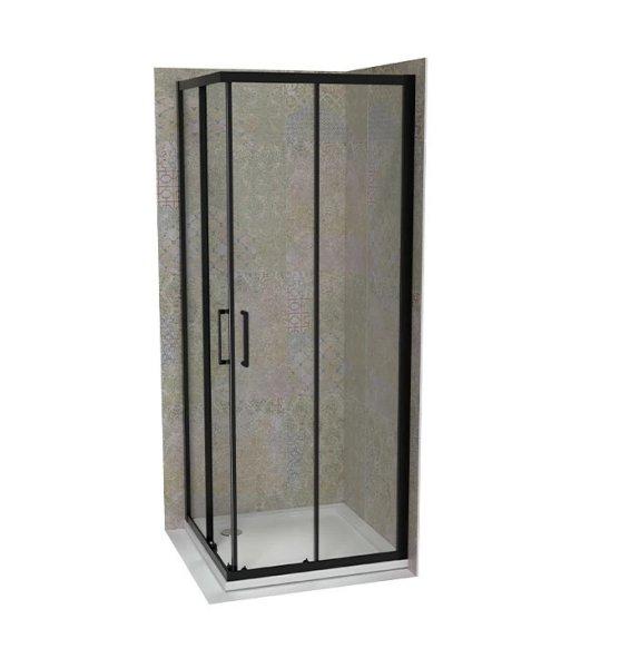 Zuhanykabin COPEN ATLAS PRO 800x800x1950 mm víztiszta üveg, matt fekete keret,
6 mm