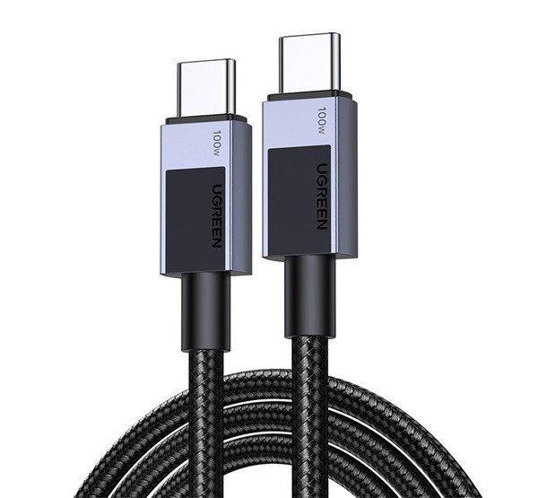UGREEN L512 adatkábel (Type-C - Type-C, 100W, PD gyorstöltő 3.0, 300cm,
cipőfűző) SÖTÉTSZÜRKE