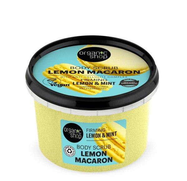 Organic Shop Feszesítő testradír Lemon Macaron Citrom és menta (Firming Body
Scrub) 250 ml