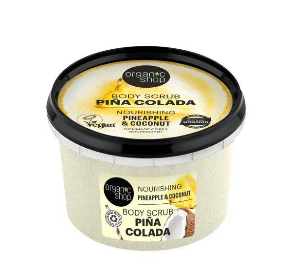 Organic Shop Tápláló testradír Piña Colada Ananász és kókusz (Nourishing
Body Scrub) 250 ml